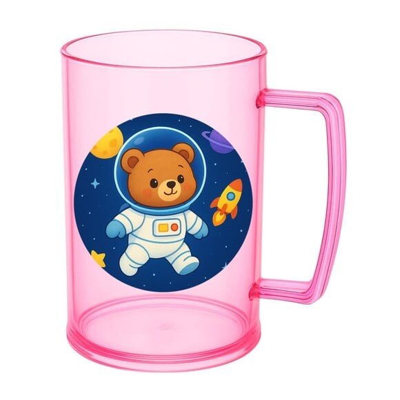 Caneca de Chopp Infantil Personalizada Ursinho Astronauta