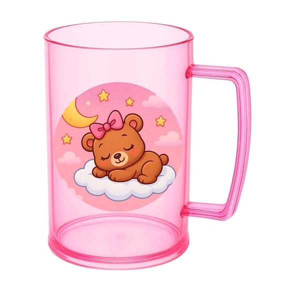 Caneca de Chopp Infantil Personalizada Ursinha Soninho