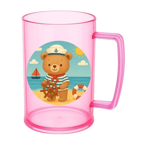 Caneca de Chopp Infantil Personalizada Ursinho Marinheiro