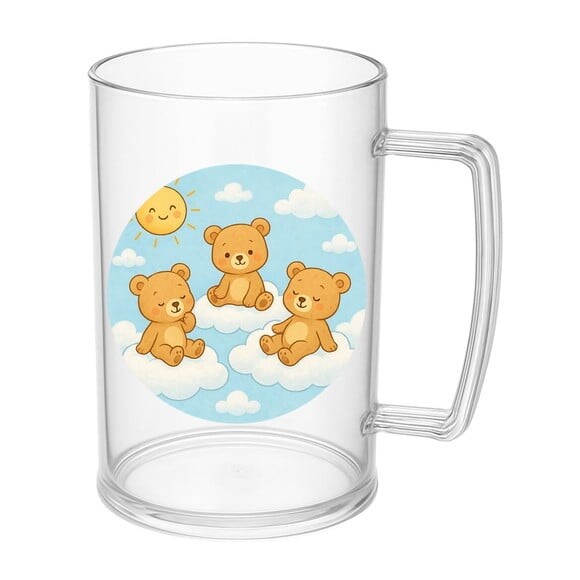 Caneca de Chopp Infantil Personalizada Ursinhos na Nuvem