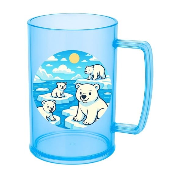Caneca de Chopp Infantil Personalizada Ursos Polares