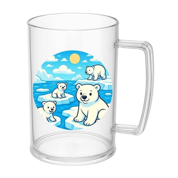 Caneca de Chopp Infantil Personalizada Ursos Polares
