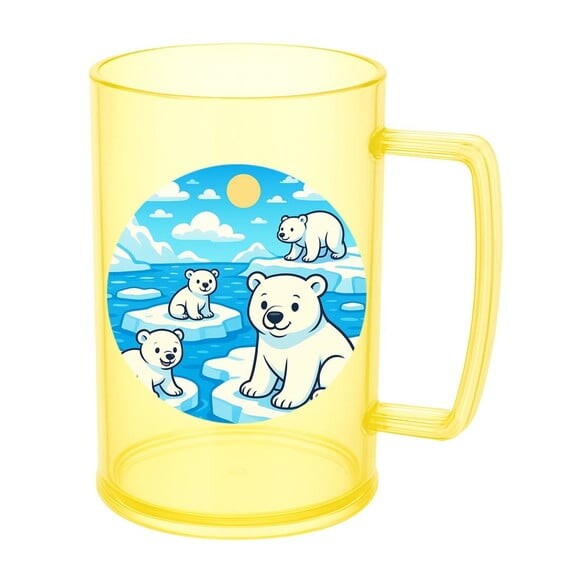Caneca de Chopp Infantil Personalizada Ursos Polares