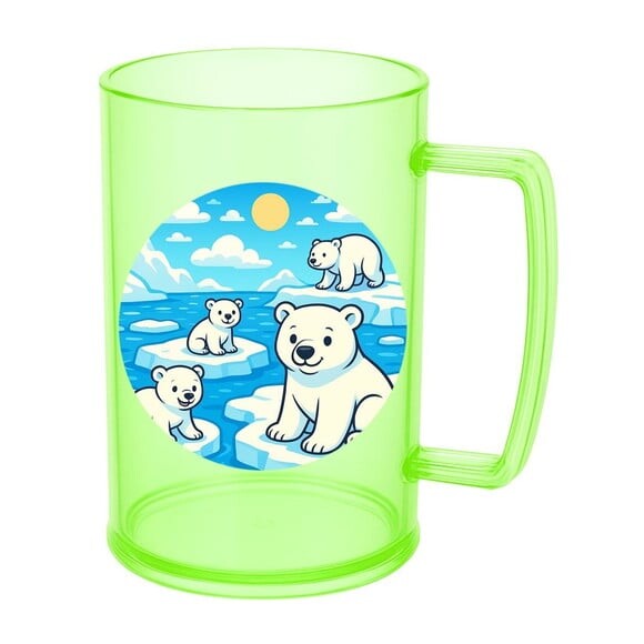 Caneca de Chopp Infantil Personalizada Ursos Polares
