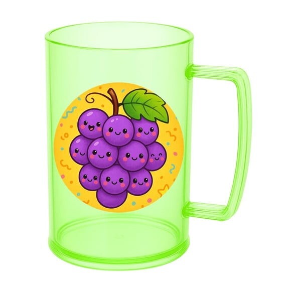 Caneca de Chopp Infantil Personalizada Uvinhas Fofas