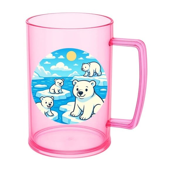 Caneca de Chopp Infantil Personalizada Ursos Polares