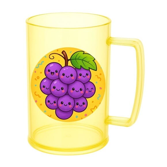Caneca de Chopp Infantil Personalizada Uvinhas Fofas
