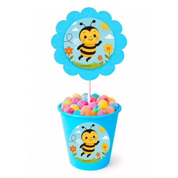 Centro de Mesa Flor Personalizado Abelhinha