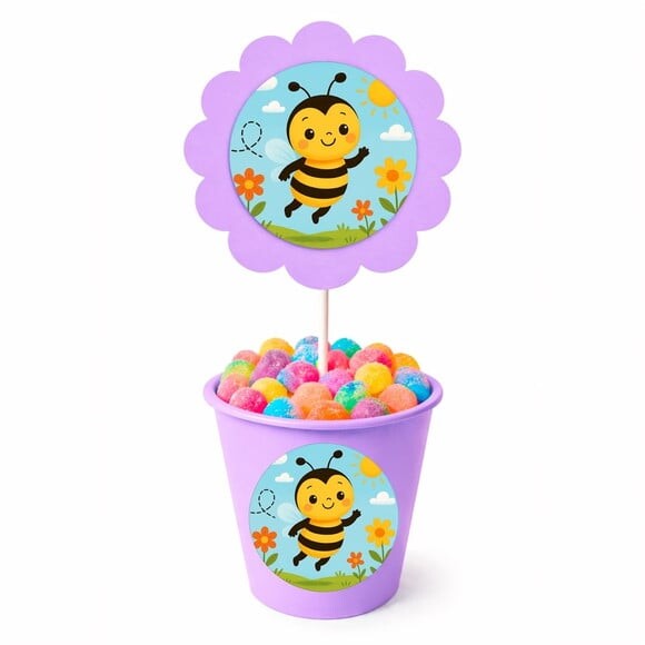 Centro de Mesa Flor Personalizado Abelhinha