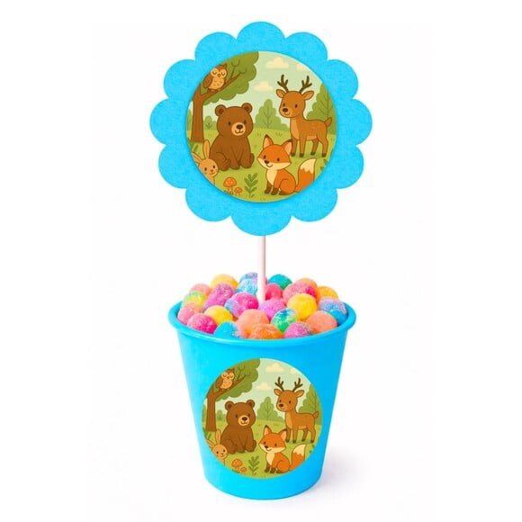 Centro de Mesa Flor Personalizado Animais da Floresta
