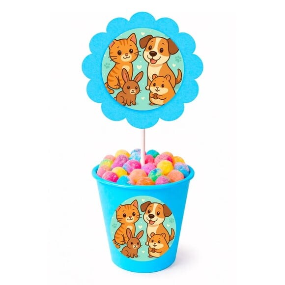 Centro de Mesa Flor Personalizado Animais de Estimação