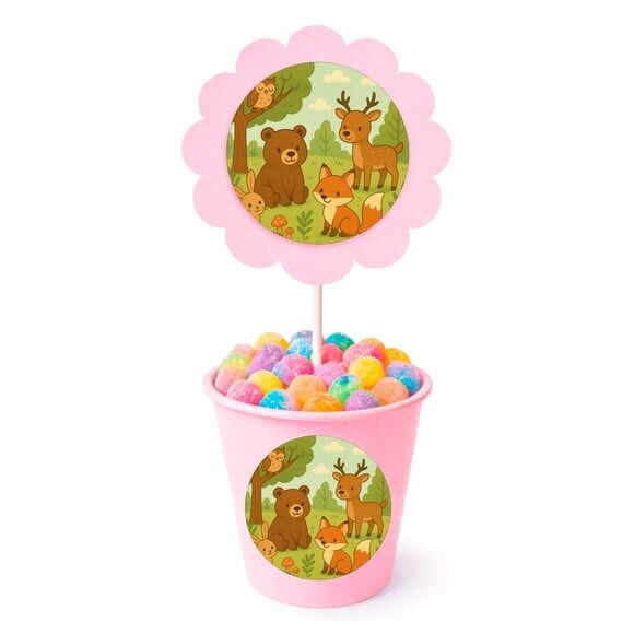 Centro de Mesa Flor Personalizado Animais da Floresta