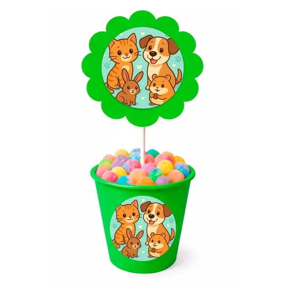 Centro de Mesa Flor Personalizado Animais de Estimação