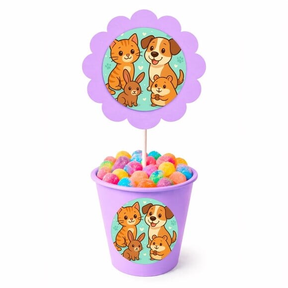 Centro de Mesa Flor Personalizado Animais de Estimação