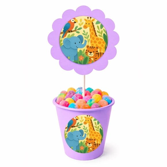 Centro de Mesa Flor Personalizado Animais Exóticos