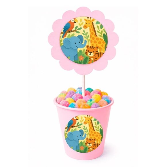 Centro de Mesa Flor Personalizado Animais Exóticos