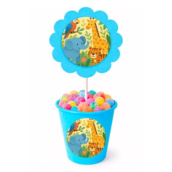 Centro de Mesa Flor Personalizado Animais Exóticos