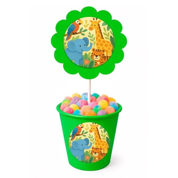 Centro de Mesa Flor Personalizado Animais Exóticos