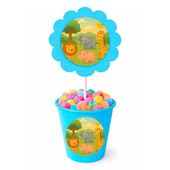 Centro de Mesa Flor Personalizado Animais Selvagens