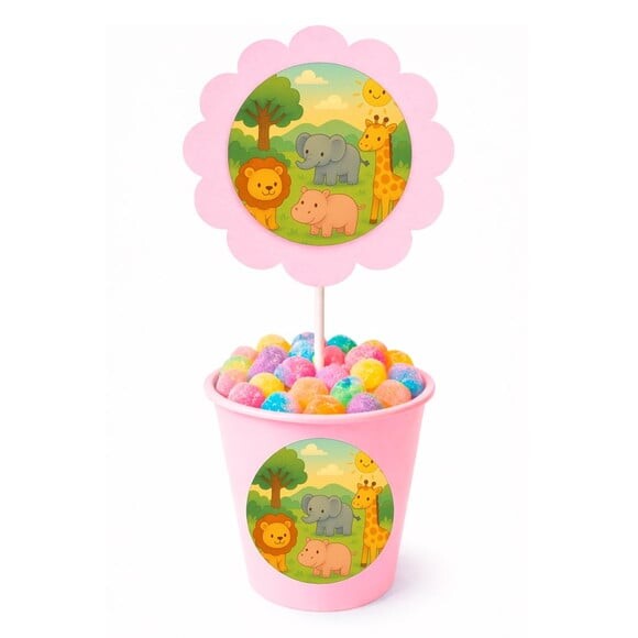 Centro de Mesa Flor Personalizado Animais Selvagens