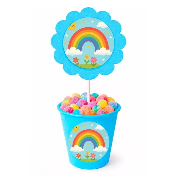 Centro de Mesa Flor Personalizado Arco-íris