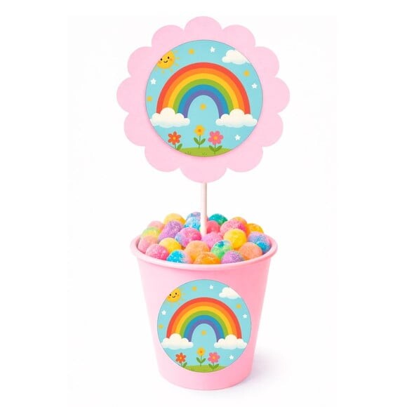 Centro de Mesa Flor Personalizado Arco-íris