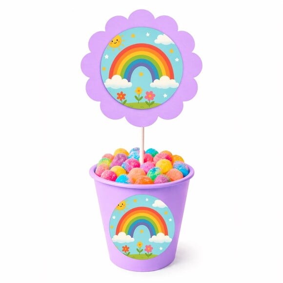 Centro de Mesa Flor Personalizado Arco-íris