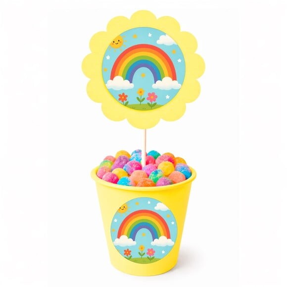 Centro de Mesa Flor Personalizado Arco-íris