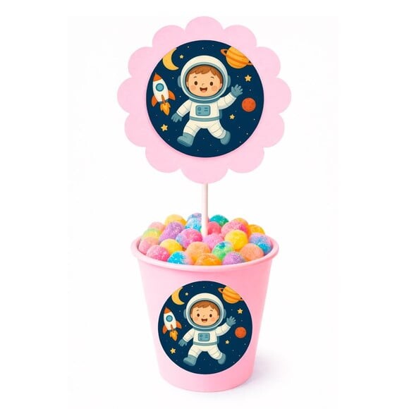 Centro de Mesa Flor Personalizado Astronauta