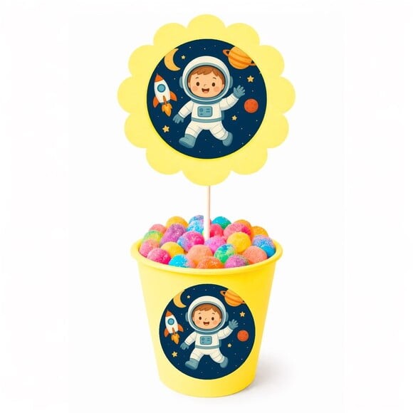 Centro de Mesa Flor Personalizado Astronauta