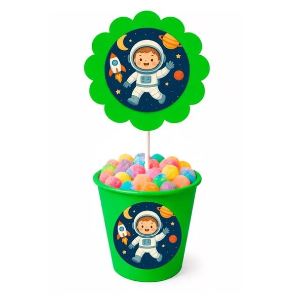 Centro de Mesa Flor Personalizado Astronauta
