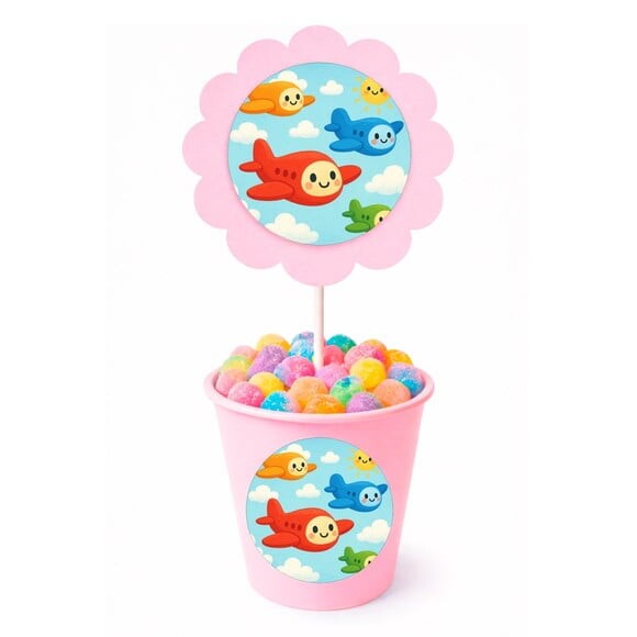 Centro de Mesa Flor Personalizado Aviões