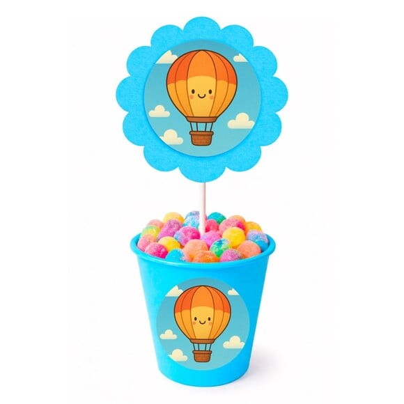 Centro de Mesa Flor Personalizado Balão de Ar Quente