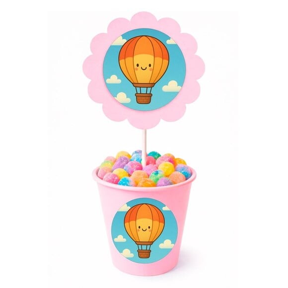 Centro de Mesa Flor Personalizado Balão de Ar Quente