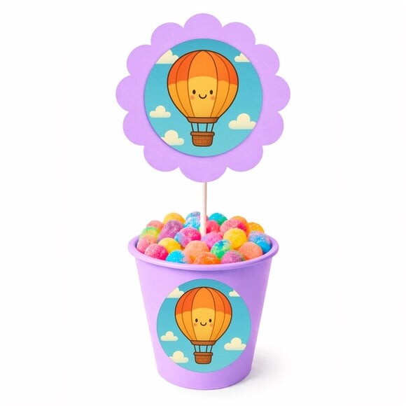 Centro de Mesa Flor Personalizado Balão de Ar Quente