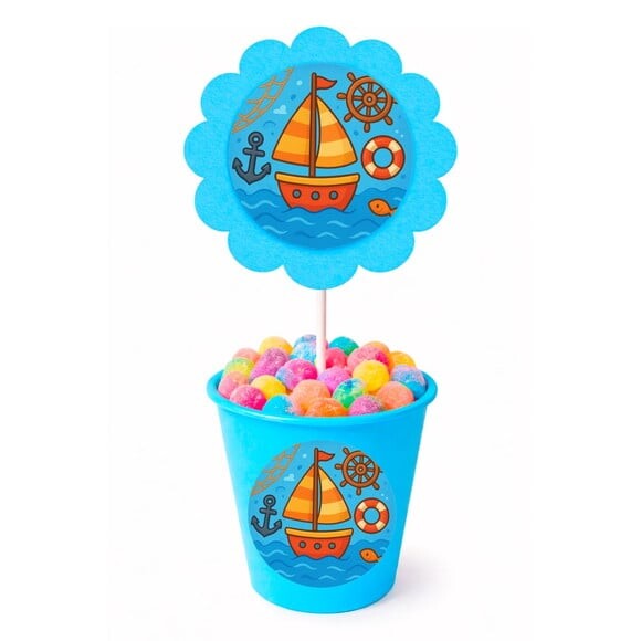Centro de Mesa Flor Personalizado Barquinho