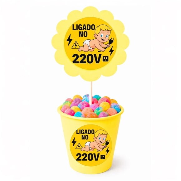 Centro de Mesa Flor Personalizado Bebê Ligado no 220v