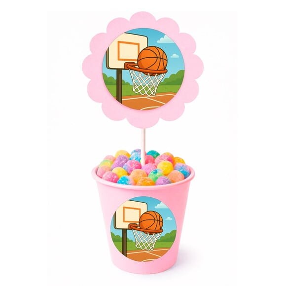 Centro de Mesa Flor Personalizado Basquete