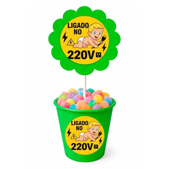 Centro de Mesa Flor Personalizado Bebê Ligado no 220v