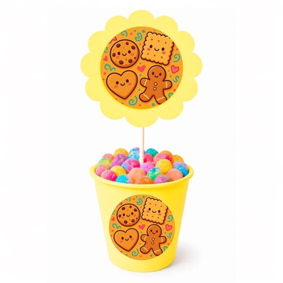Centro de Mesa Flor Personalizado Biscoitinhos