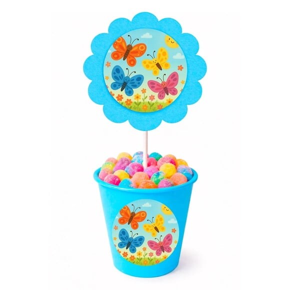 Centro de Mesa Flor Personalizado Borboletas