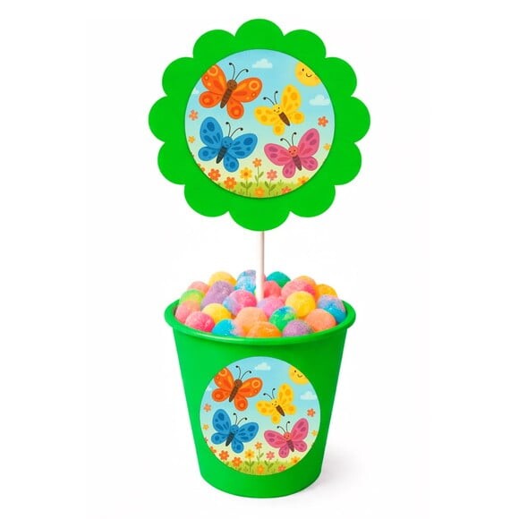 Centro de Mesa Flor Personalizado Borboletas