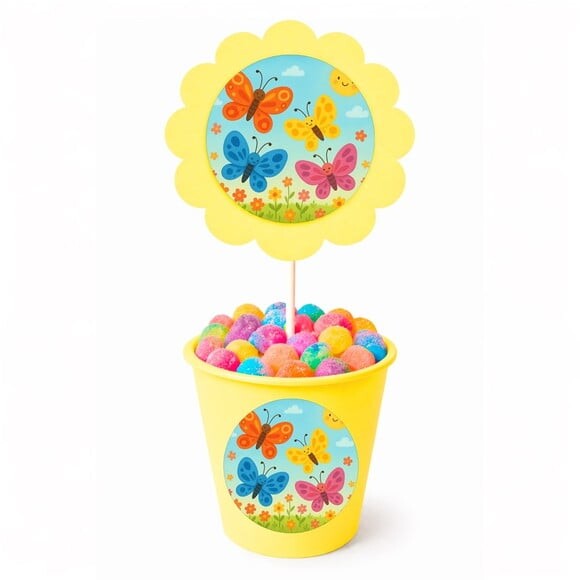 Centro de Mesa Flor Personalizado Borboletas