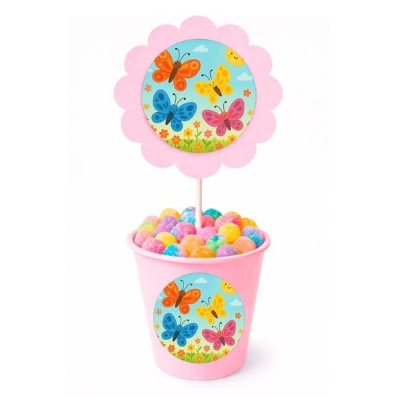 Centro de Mesa Flor Personalizado Borboletas