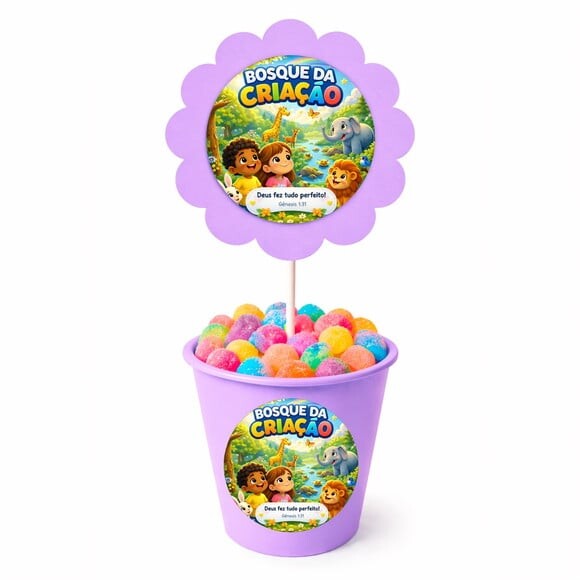 Centro de Mesa Flor Personalizado Bosque da Criação