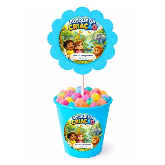 Centro de Mesa Flor Personalizado Bosque da Criação