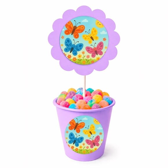 Centro de Mesa Flor Personalizado Borboletas