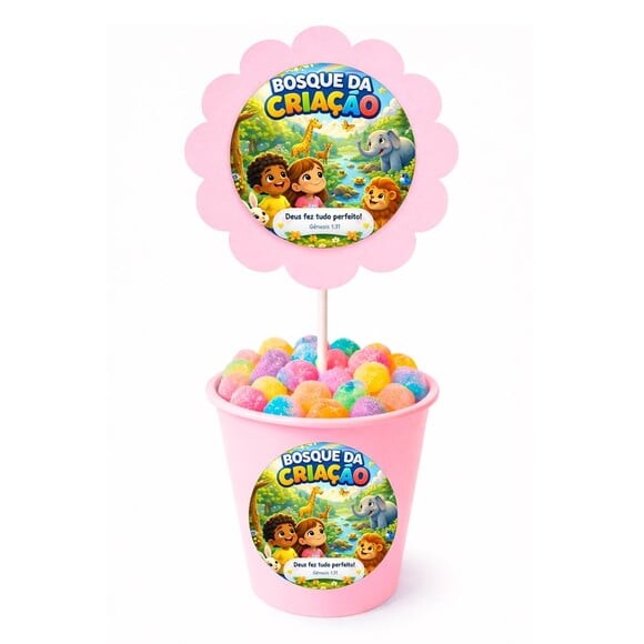 Centro de Mesa Flor Personalizado Bosque da Criação