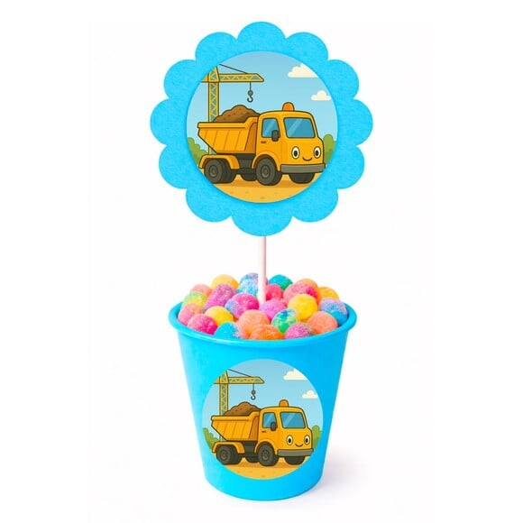 Centro de Mesa Flor Personalizado Caminhão Caçamba