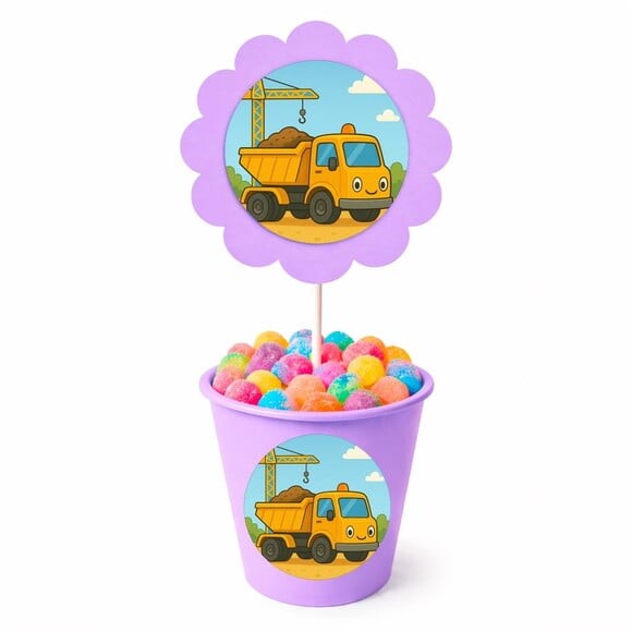 Centro de Mesa Flor Personalizado Caminhão Caçamba